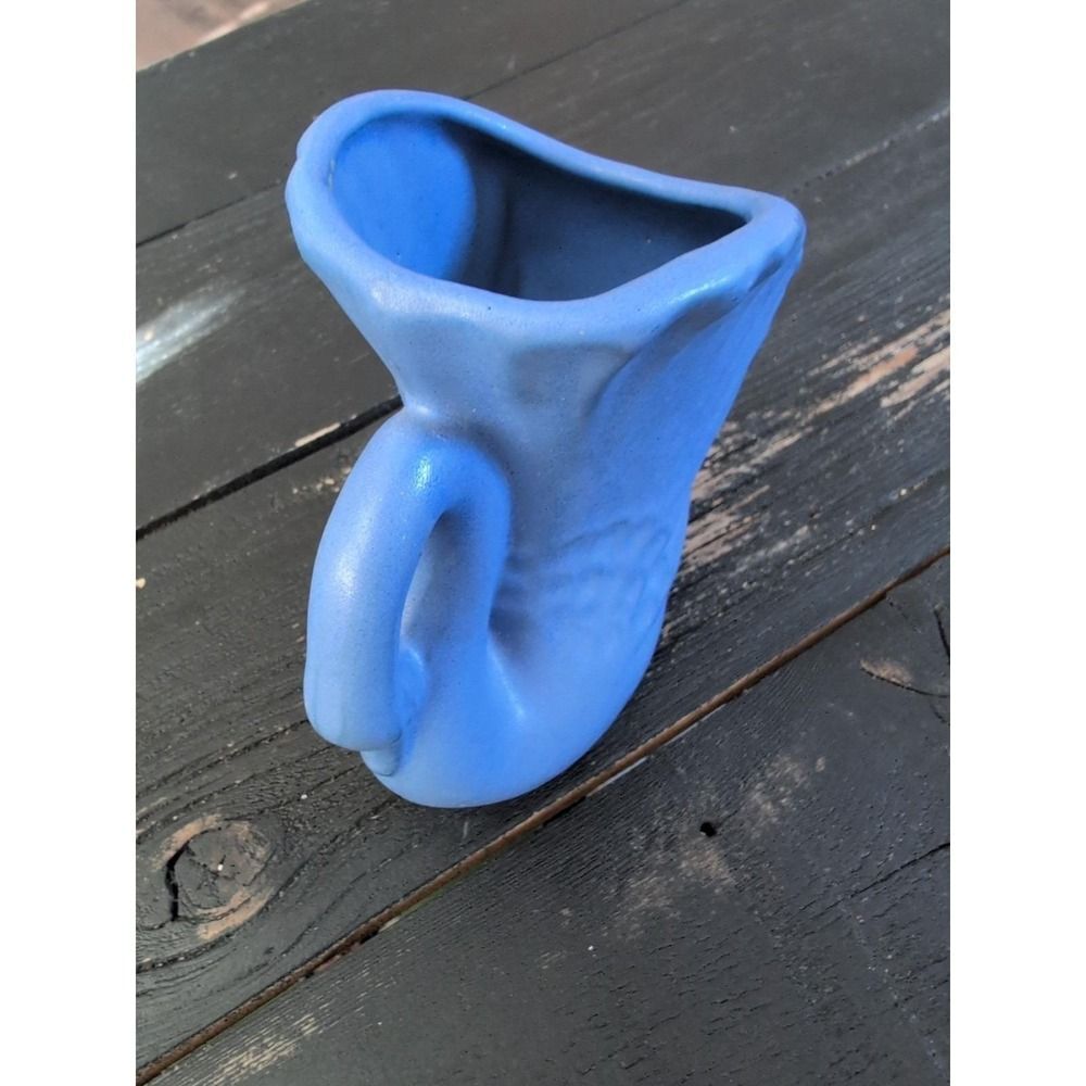 MCM Vintage Rosemeade Pottery Blue Swan Planter Vase 5" Notes